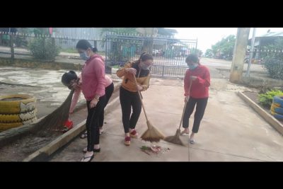 Trường MG Bình Minh tổng vệ sinh chuẩn bị đón năm học mới
